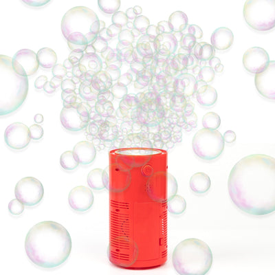 Fireworks Bubble Machine with RGB Lights and Realistic Sound â€“ 8.5â€ Automatic Bubble Blower for Kids, 20 holes 240ml Solution