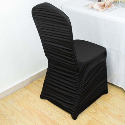 Stretch Spandex Chair Cover Rouge for Banquet Chairs Black - Fitted Slip-On Slipcover