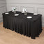 Spandex Rectangle 72"x30" Table Skirt Black with Wavy Skirt-Like Effect Table Cover