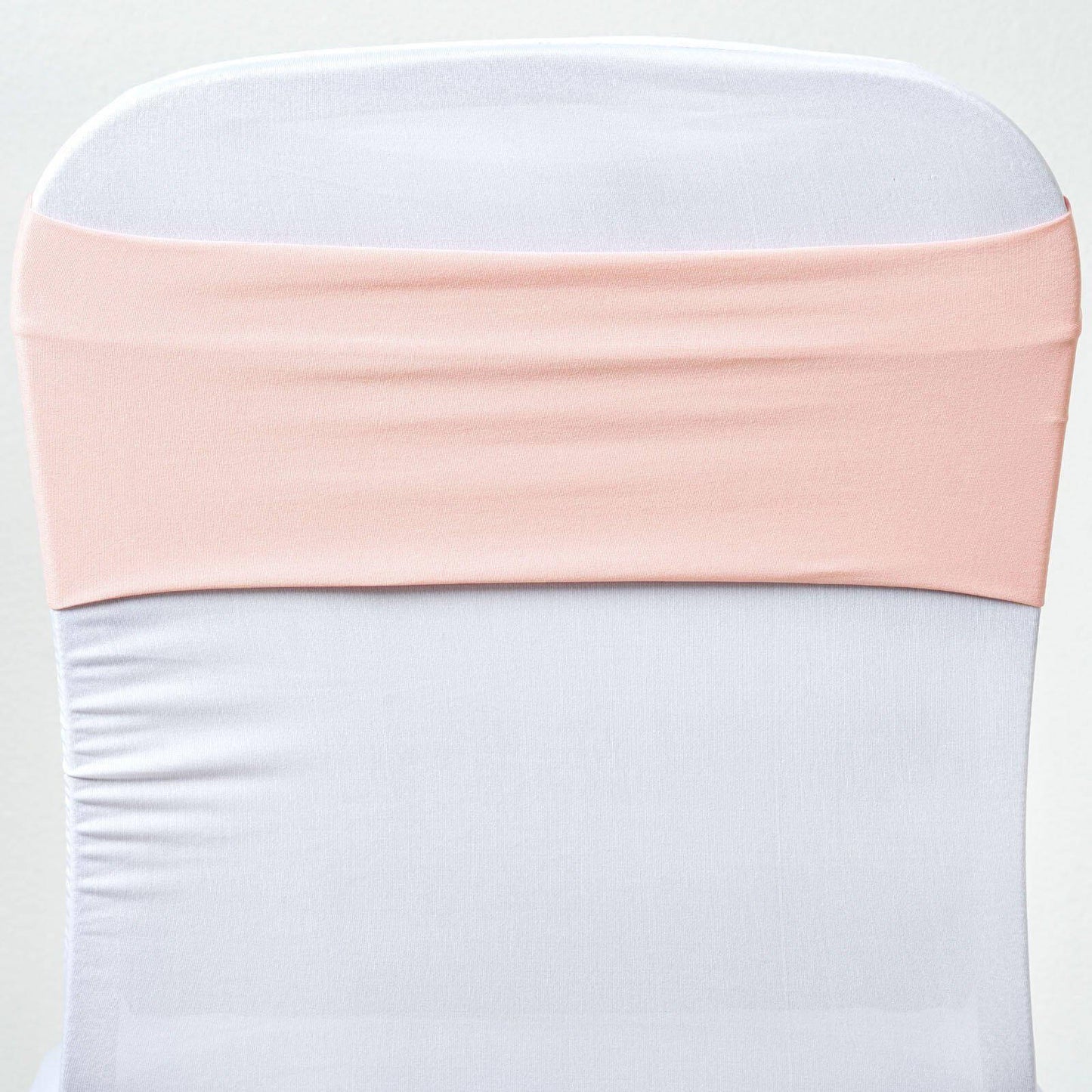 5 Pack Stretch Spandex Chair Sashes Blush - Fitted Finish Two Ply Heavy Duty Chair Bands 5"x12"