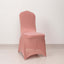Spandex Chair Cover with Silver Rhinestone Buckled Sash Band Dusty Rose - Stretch Fitted Slipcover