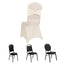 Spandex Chair Cover with Silver Rhinestone Buckled Sash Band Ivory - Stretch Fitted Slipcover
