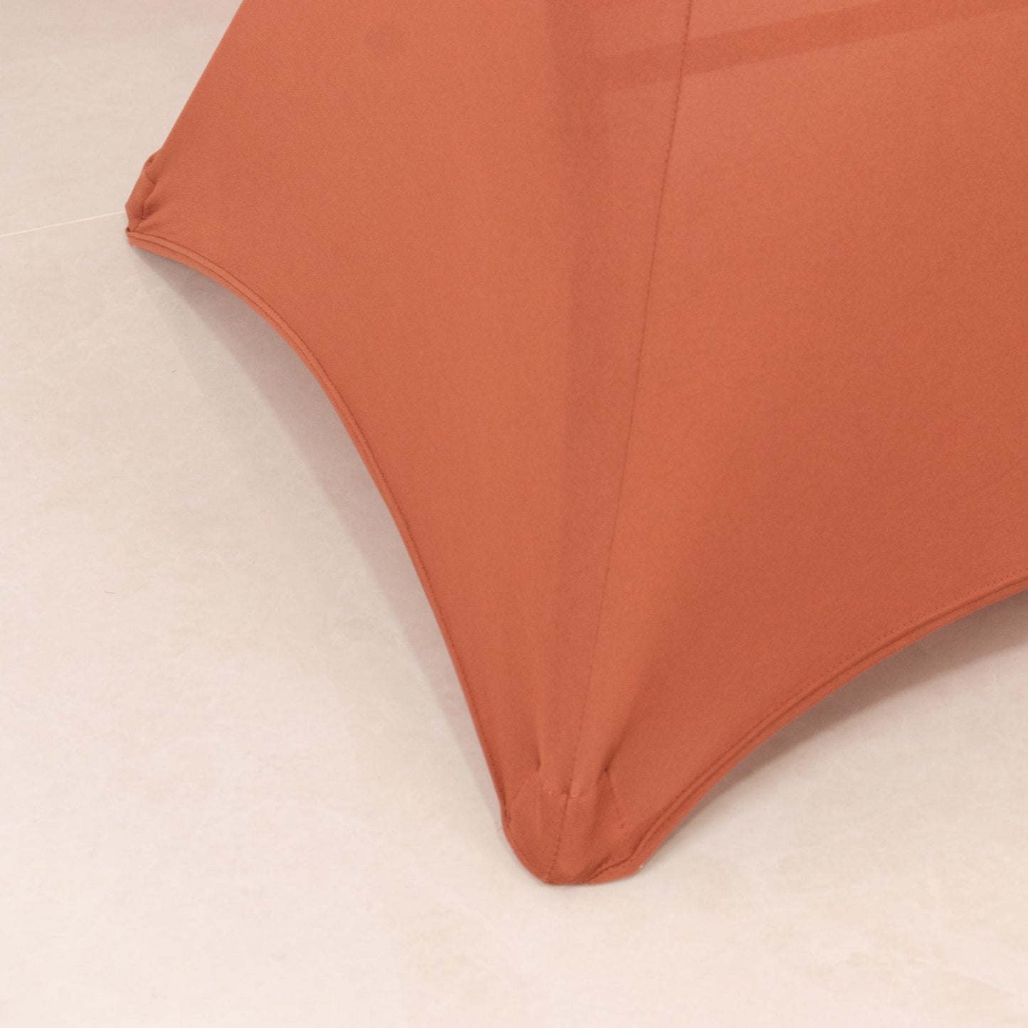 Spandex 36" Round Cocktail Table Cover Terracotta (Rust) - Easy to Maintain Stretch Fitted Highboy Tablecloth