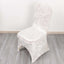 Crushed Velvet Spandex Banquet Chair Cover Fitted Slipcover White - Stretch 190GSM Slipcover with Foot Pockets for Weddings & Events