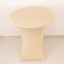 Spandex 36" Round Cocktail Table Cover Beige - Easy to Maintain Stretch Fitted Highboy Tablecloth