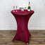 Spandex 30" Round Cocktail Table Cover Burgundy - Easy to Maintain Stretch Fitted Highboy Tablecloth