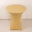 Spandex 36" Round Cocktail Table Cover Champagne - Easy to Maintain Stretch Fitted Highboy Tablecloth