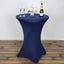 Spandex 30" Round Cocktail Table Cover Navy Blue - Easy to Maintain Stretch Fitted Highboy Tablecloth