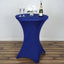 Spandex 30" Round Cocktail Table Cover Royal Blue - Easy to Maintain Stretch Fitted Highboy Tablecloth