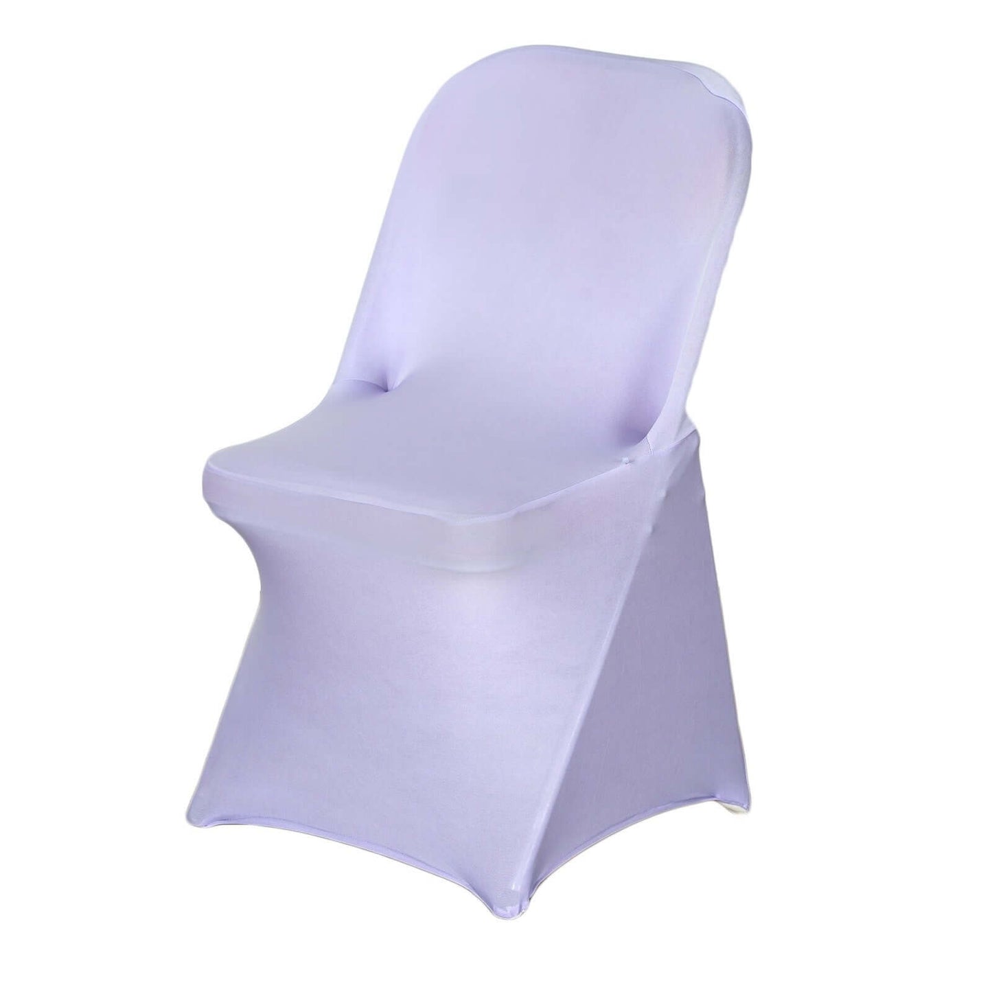 Stretch Spandex Chair Cover Lavender Lilac for Folding Chairs - Reusable & Wrinkle-Resistant 160GSM Fitted Slipcover