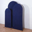Set of 3 Matte Navy Blue Spandex Fitted Chiara Backdrop Stand Covers For Round Top Wedding Arch - 5ft, 6ft, 7ft