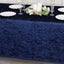 Crushed Velvet Fitted Rectangular 6ft Table Cover Navy Blue - Wrinkle-Free Stretchy Tablecloth