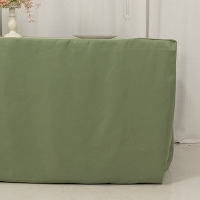 Fitted Polyester 72’’x30’’ Rectangle Tablecloth Dusty Sage Green - Durable Table Cover - Tablecloths