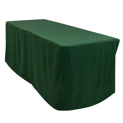 Fitted Polyester 72’’x30’’ Rectangle Tablecloth Hunter Emerald Green - Durable Table Cover - Tablecloths