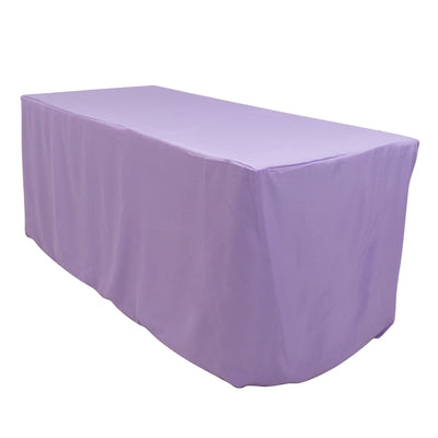 Fitted Polyester 72’’x30’’ Rectangle Tablecloth Lavender Lilac - Durable Table Cover - Tablecloths