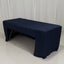 Fitted Polyester 72"x30" Rectangle Tablecloth Navy Blue with Open Back Design - Easy to Maintain and Wrinkle-Resistant Table Cover