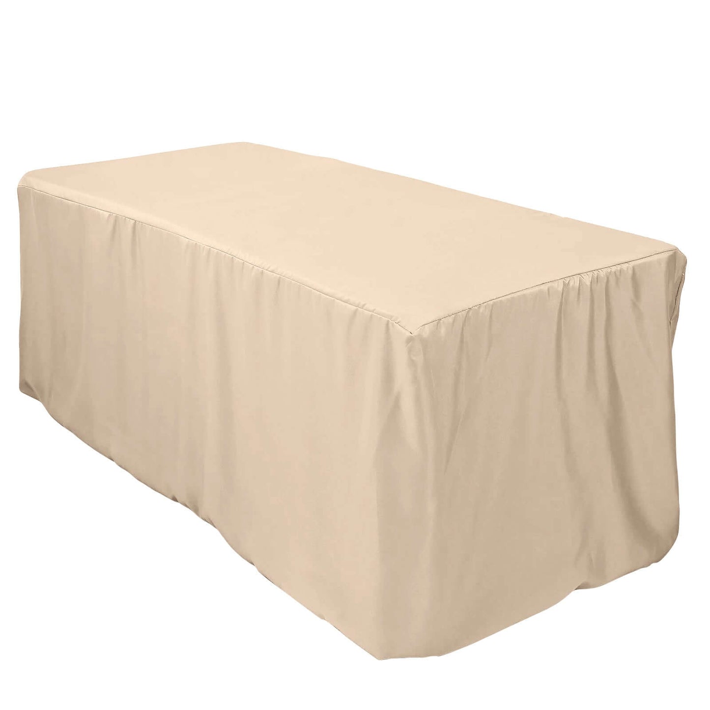 Fitted Polyester 72"x30" Rectangle Tablecloth Nude - Durable Table Cover