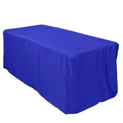 Fitted Polyester 72"x30" Rectangle Tablecloth Royal Blue - Durable and Easy to Maintain Table Cover