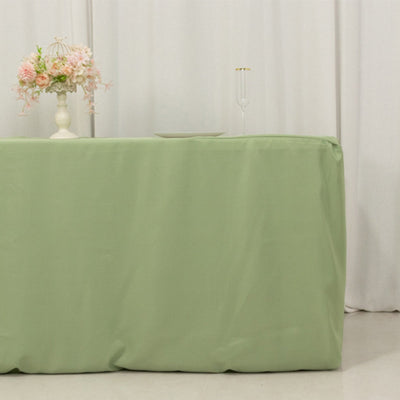 Fitted Polyester 72’’x30’’ Rectangle Tablecloth Sage Green - Durable and Easy to Maintain Table Cover - Tablecloths
