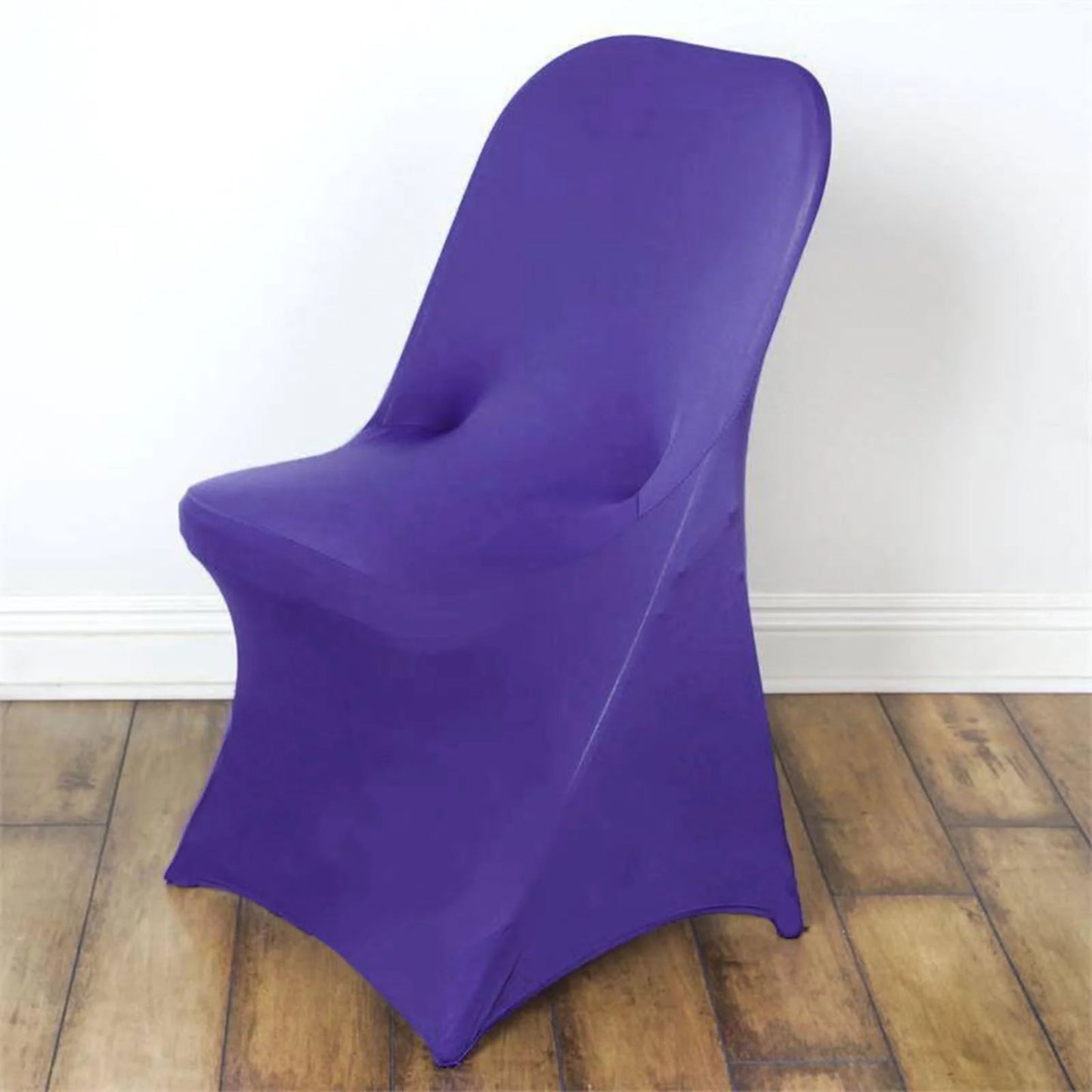 10 Pack Stretch Spandex Chair Covers Purple for Folding Chairs - Durable 160GSM Fitted Slipcovers