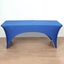 Stretch Spandex 72"x30" Rectangular Table Cover Royal Blue with Curved Open Back Design Tailored Professional Look