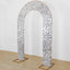 8ft Silver Big Payette Sequin Open Arch Wedding Arch Cover, Sparkly U-Shaped Fitted Backdrop Slipcover
