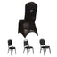 Spandex Chair Cover with Silver Rhinestone Buckled Sash Band Black - Stylish Stretch Fitted Slipcover for Banquets & Events