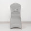 Spandex Chair Cover with Rhinestone Buckled Sash Band Silver - Stretch Fitted Slipcover