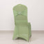 Spandex Chair Cover with Silver Rhinestone Buckled Sash Band Sage Green - Stretch Fitted Slipcover