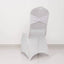 Spandex Chair Cover with Silver Rhinestone Buckled Sash Band White - Stylish Stretch Fitted Slipcover for Banquets & Events
