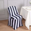 Stretch Spandex Chair Cover Black/White for Folding Chairs - 2" Striped Wrinkle Resistant Classy 160GSM Fitted Slipcover With Foot Pockets