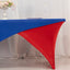Stretch Spandex 72"x30" Rectangle Table Cover Royal Blue/Red Cross Over Design - Two-Piece Fitted Tablecloth with Elastic Foot Pockets