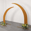 Set of 2 Gold Spandex Half Crescent Moon Backdrop Stand Covers, Custom Fitted Wedding Arch Cover for Curved Arbor Flower Balloon Frame