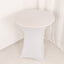 Spandex 36" Round Cocktail Table Cover White - Easy to Maintain Stretch Fitted Highboy Tablecloth for Events