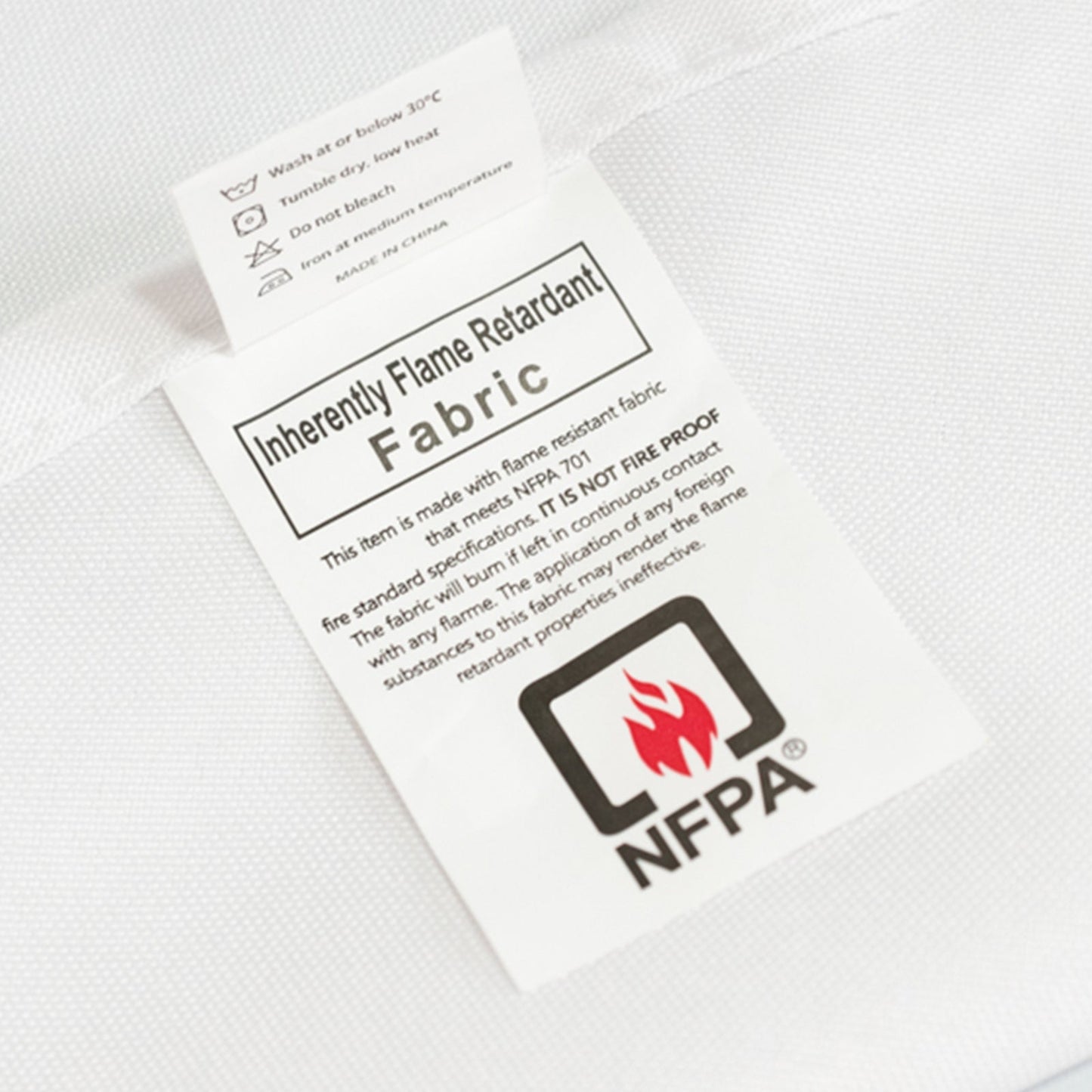 Fire Retardant Premium Polyester 8ft Rectangular Tablecloth White Fitted High-Performance Table Cover for Large Gatherings