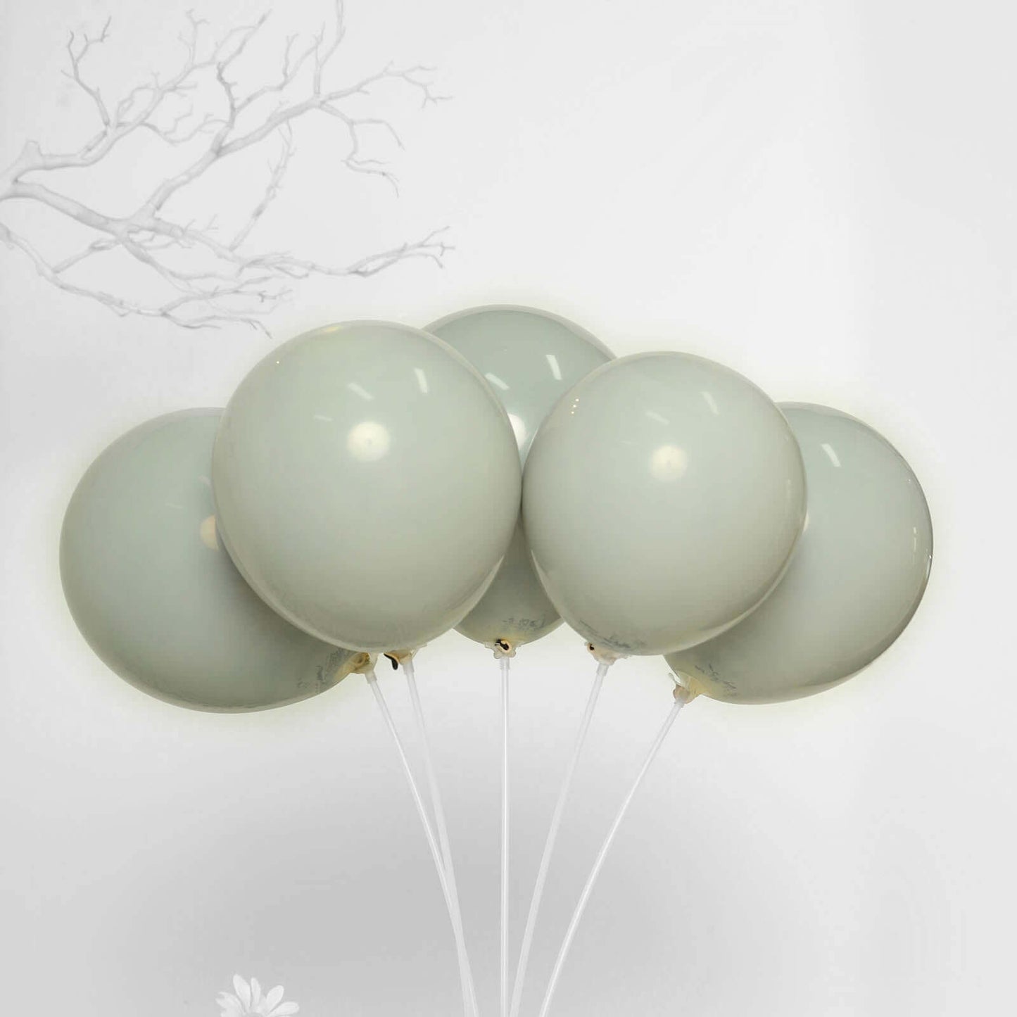 25 Pack 10" Matte Gray Double Stuffed Prepacked Latex Party Balloons