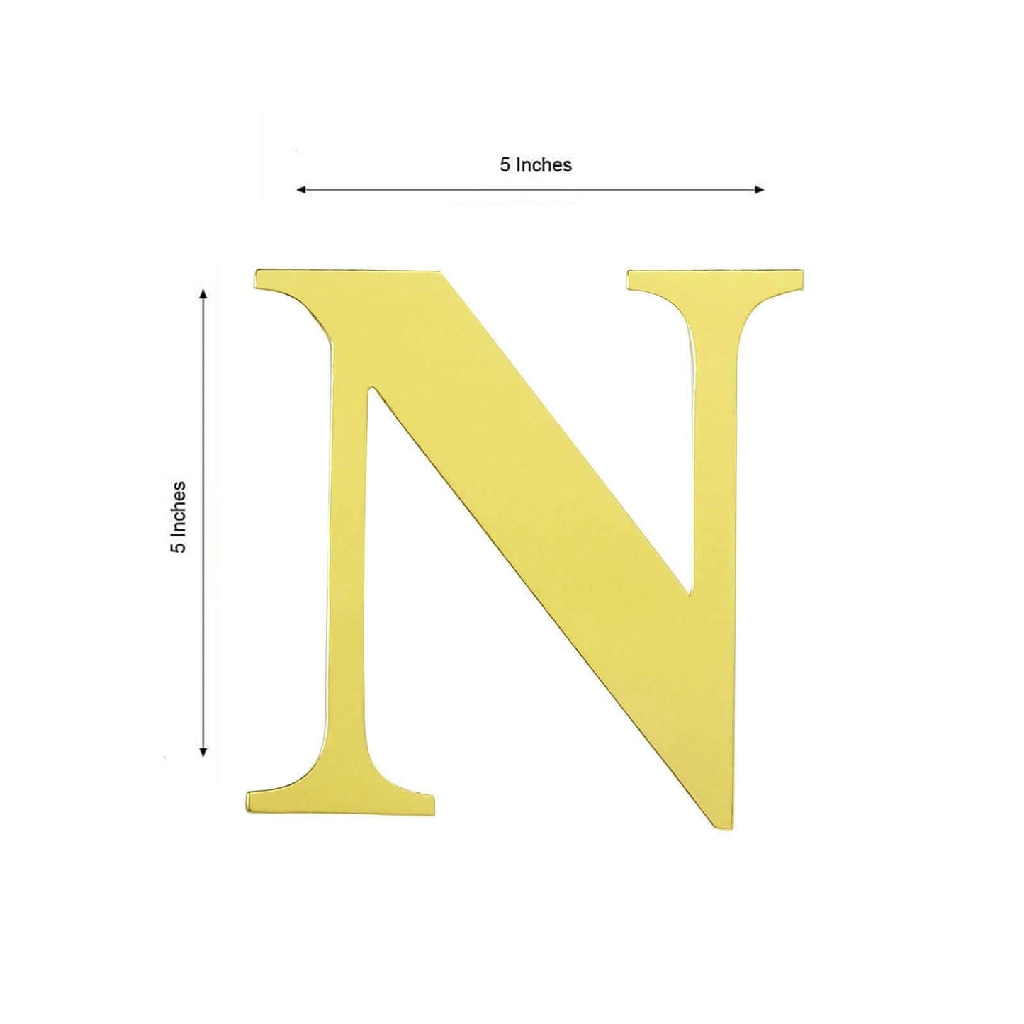 4 Pack 5" Metallic Gold Alphabet Stickers Banner, Customizable Stick on Gold Letters - N