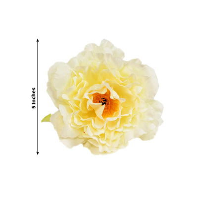 4-Pack Napkin Holders with Silk Peony Flower â€“ Ivory Floral Napkin Rings for Dining Table Settings