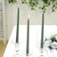 12 Pack 11" Dusty Sage Green Premium Unscented Spiral Wax Taper Candles, Long Burn Wick Dinner Candle Sticks