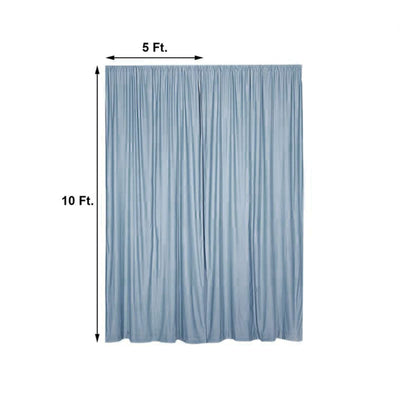 2 Pack Dusty Blue Scuba Polyester Event Curtain Drapes, Durable Flame Resistant Backdrop Event Panels Wrinkle Free with Rod Pockets - 10ftx10ft