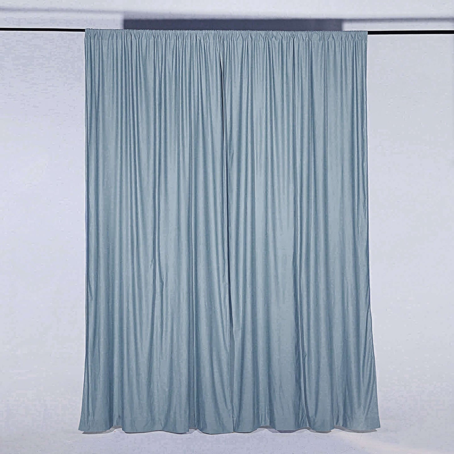 2 Pack Dusty Blue Scuba Polyester Event Curtain Drapes, Durable Flame Resistant Backdrop Event Panels Wrinkle Free with Rod Pockets - 10ftx10ft