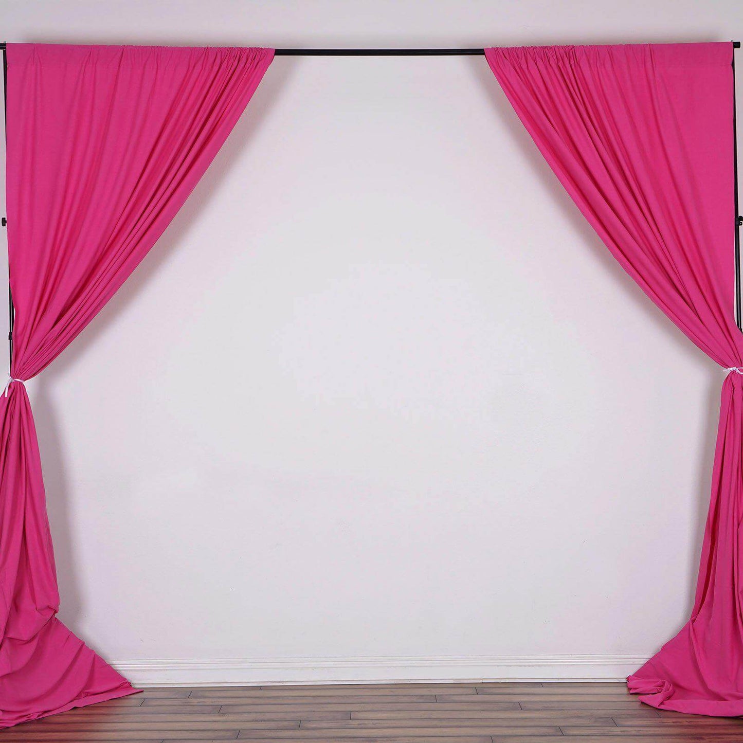 2 Pack Fuchsia Scuba Polyester Event Curtain Drapes, Durable Flame Resistant Backdrop Event Panels Wrinkle Free with Rod Pockets - 10ftx10ft