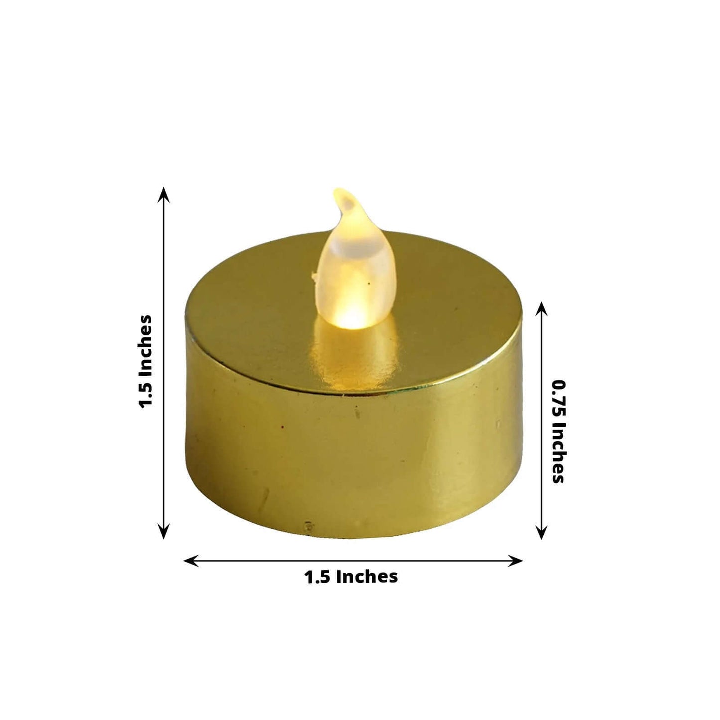 12-Pack LED Tealight Candles Metallic Gold Design - Reusable Flameless Battery Operated Lights