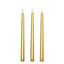 3-Pack LED Decorative Lighting Warm Flickering Gold - Flameless Taper Candles 11"