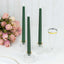 3-Pack LED Decorative Lighting Warm Flickering Hunter Emerald Green - Flameless Taper Candles 11"