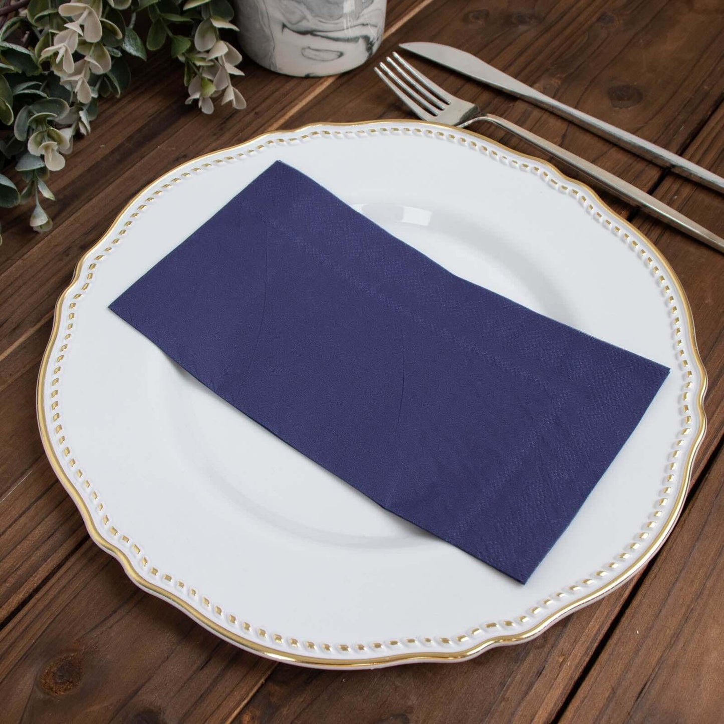 50-Pack Paper Napkins Navy Blue - Soft Disposable 2-Ply Dinner Napkins for Weddings