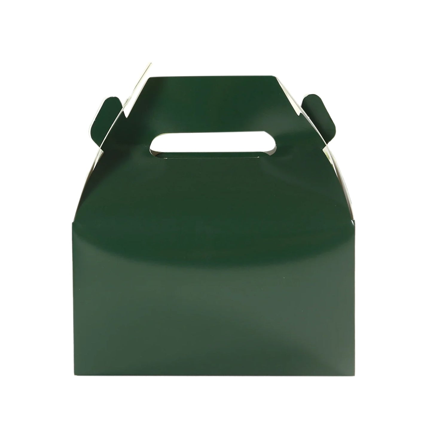 25 Pack Candy Gift Tote Gable Boxes, Hunter Emerald Green Party Favor Treat Boxes - 6"x3.5"x7"
