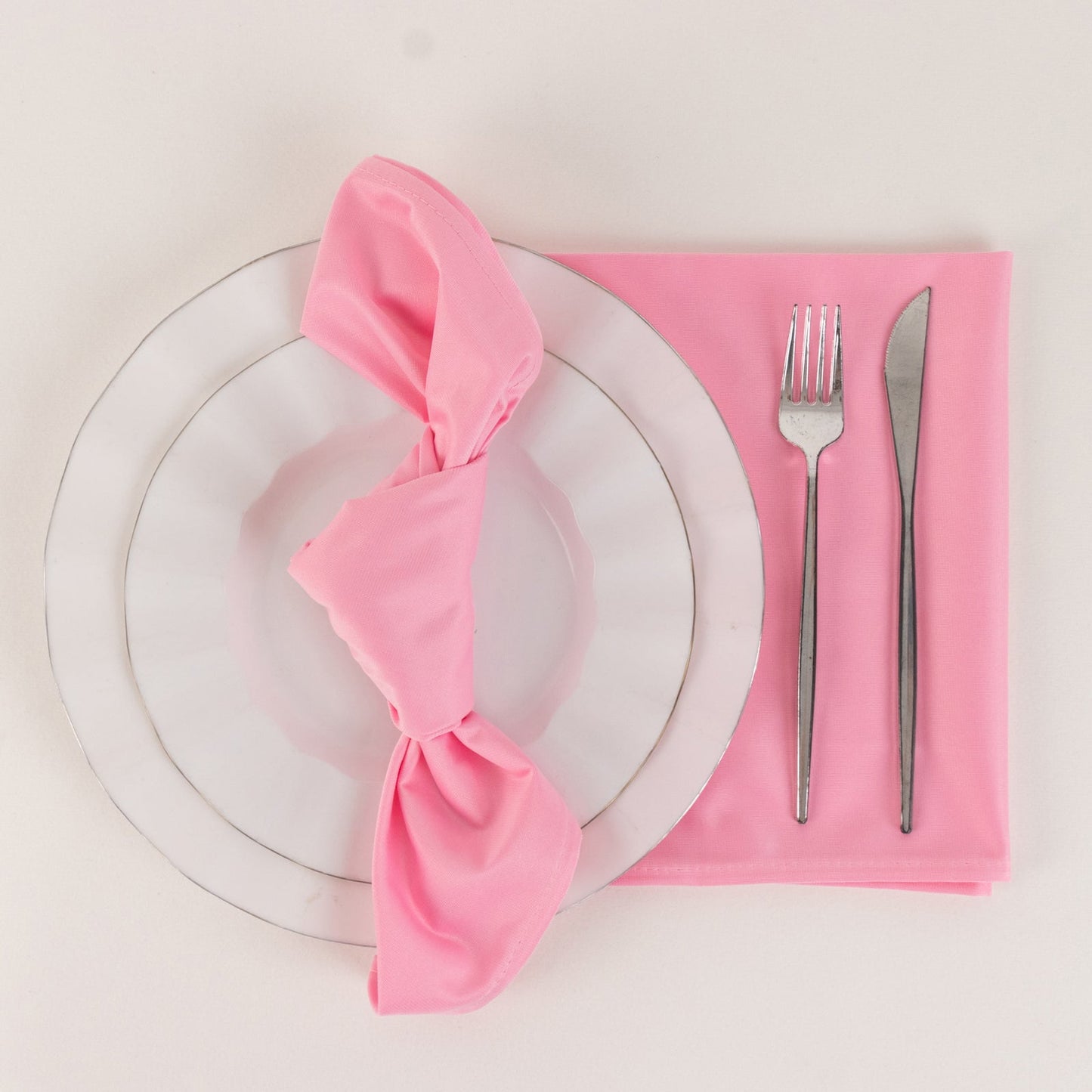 5 Pack Scuba 20"x20" Napkins Pink - Durable & Reusable Dinner Napkins