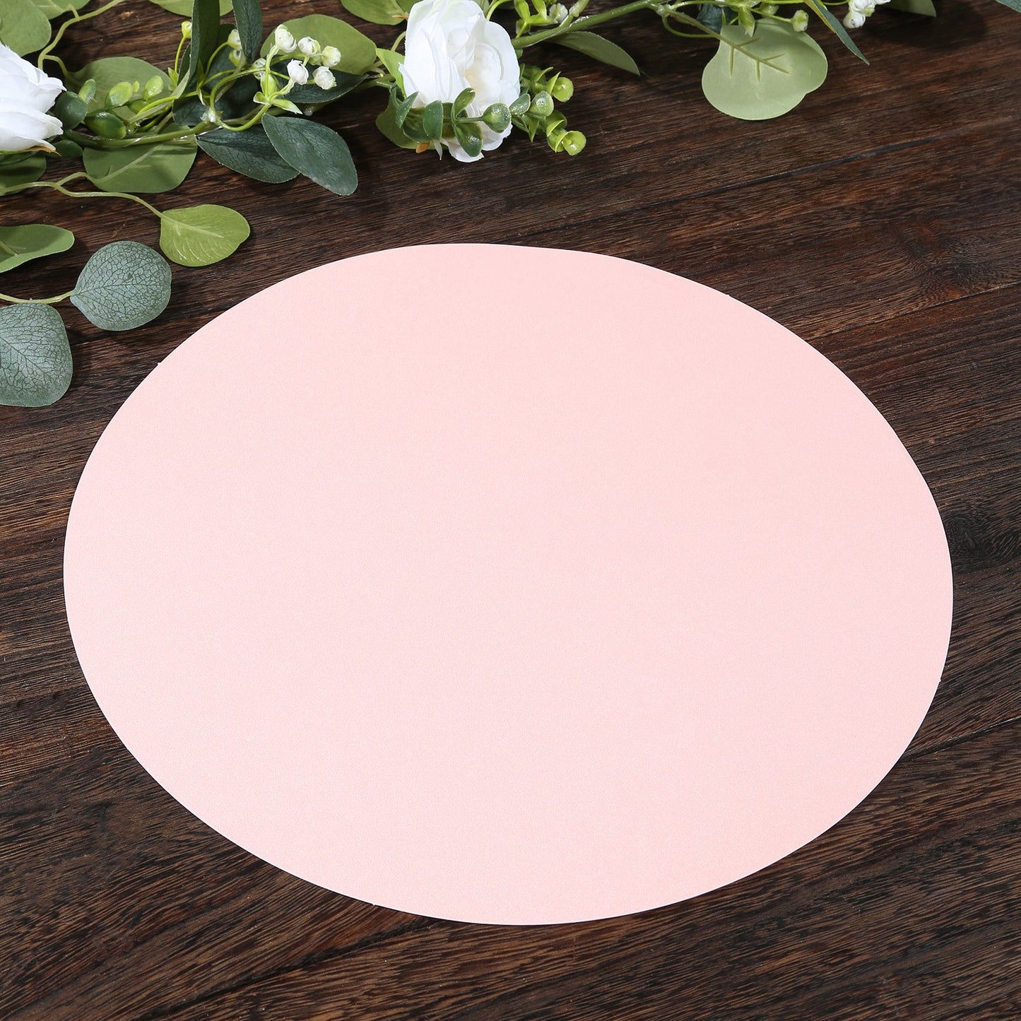 50 Pack 13" Round Disposable Paper Placemats â€“ Pink Cardboard Dining Table Mats, 120 GSM