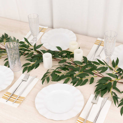 5ft Green Real Touch Artificial Willow Leaf Garland, Flexible Vine